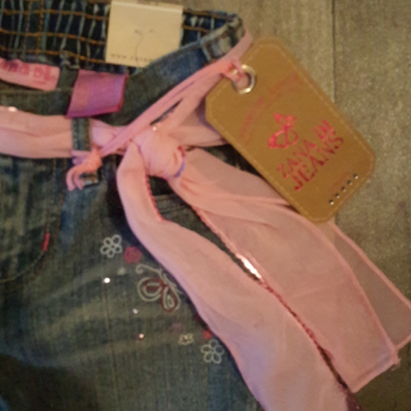 NWT ZANA DI.BO HO Girls Pink Silky bow Belt ls - Picture 6 of 8